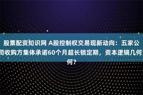 股票配资知识网 A股控制权交易现新动向:五家公司收购方集体承诺60个月超长锁定期,资本逻辑几何?